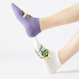 Happy Purple Ankle Socks