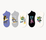 5-pack Crazy Graffiti Ankle Socks