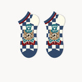 Blue and White Bear Ankle Socks
